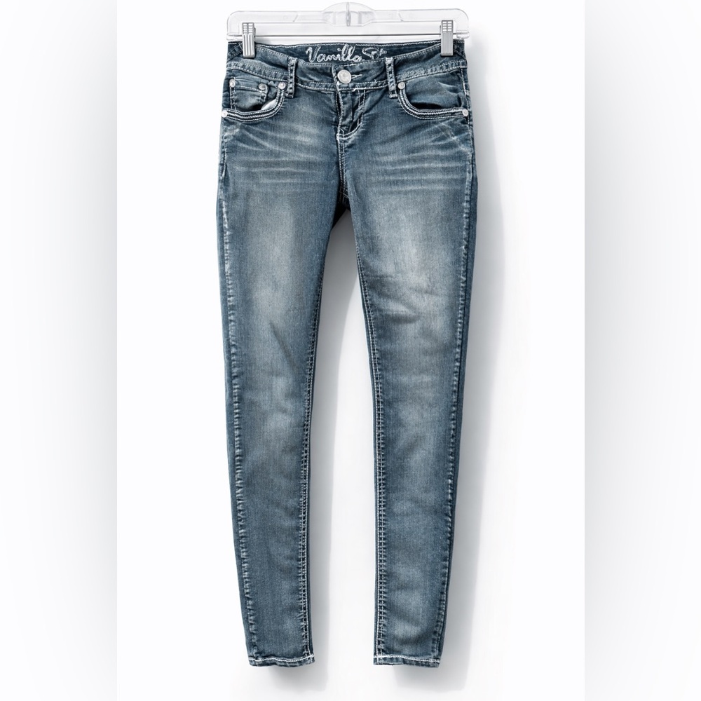 Vanilla Star Women’s Skinny Jeans Size 3 Medium Wash Stretch Denim